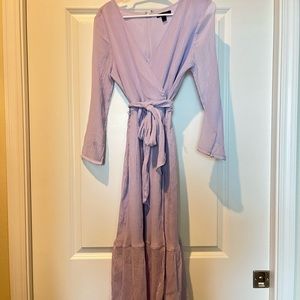NEW JCREW light purple wrap midi dress
